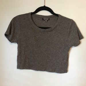 Top shop gray crop top